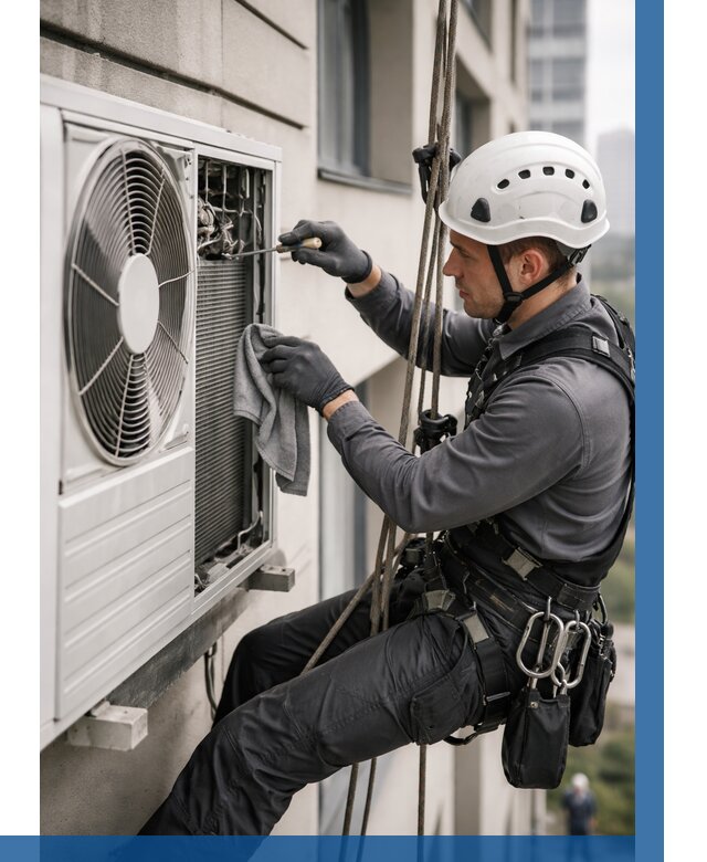 Обслуживание внешнего блока кондиционера в Кингисеппе от 2804 р.ВЫСОТНИК-Кгп