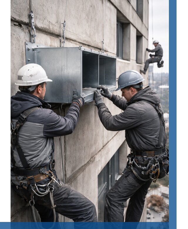 Монтаж вентиляционных коробов в Кингисеппе от 3115 р. | ВЫСОТНИК-Кгп