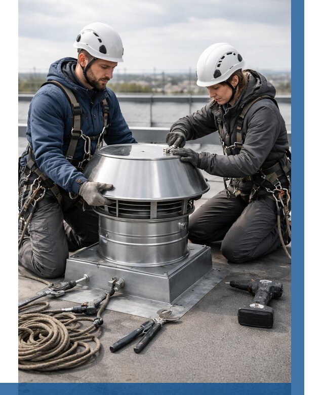 Установка дефлекторов на кровле в Кингисеппе от 4673 р. | ВЫСОТНИК-Кгп