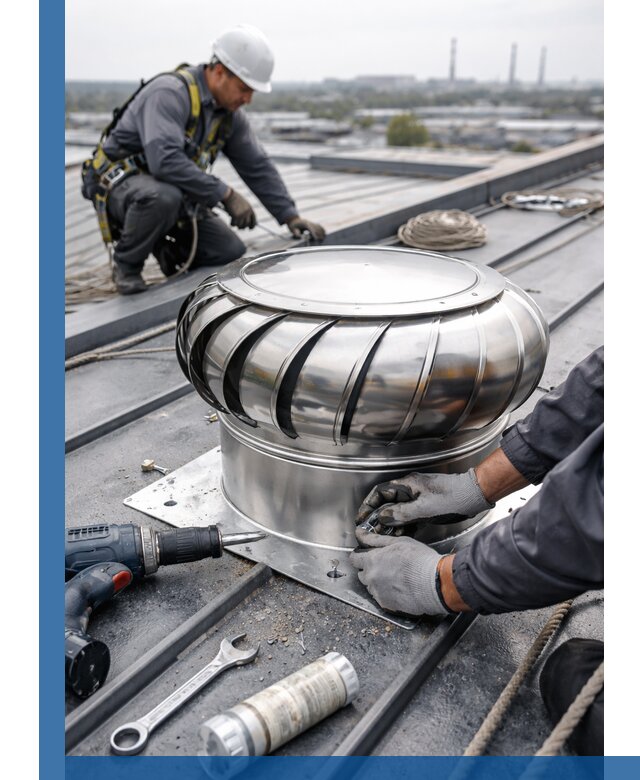 Установка дефлекторов на кровле в Кингисеппе профессионально