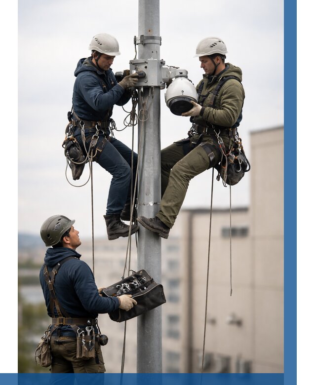 Установка видеокамер на мачте в Кингисеппе от 8826 р. | ВЫСОТНИК-Кгп