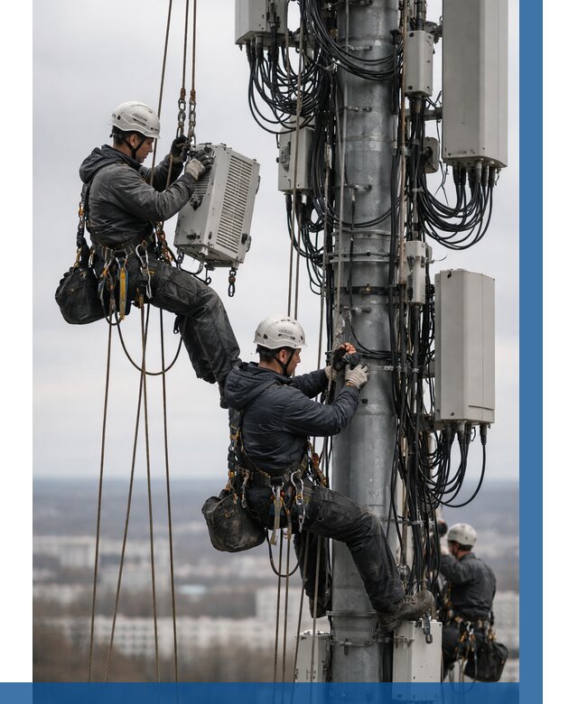 Монтаж оборудования связи на мачте в Кингисеппе от 7788 р. | ВЫСОТНИК-Кгп