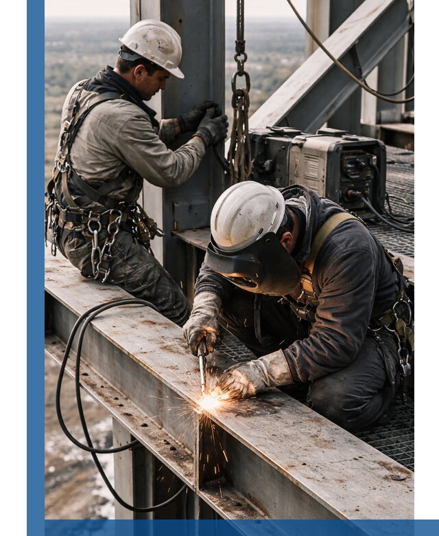 Высотные сварочные работы в Кингисеппе для промышленных объектов