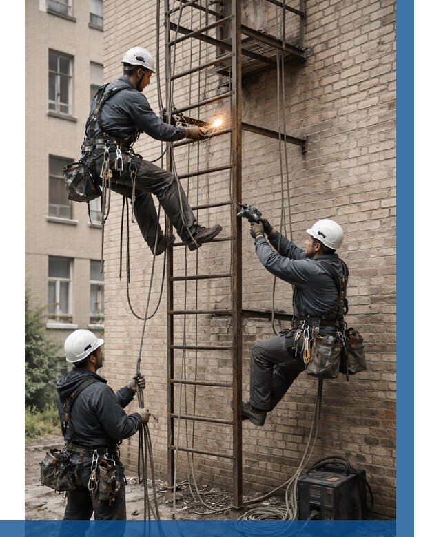 Ремонт пожарной лестницы в Кингисеппе от 7788 р. | ВЫСОТНИК-Кгп