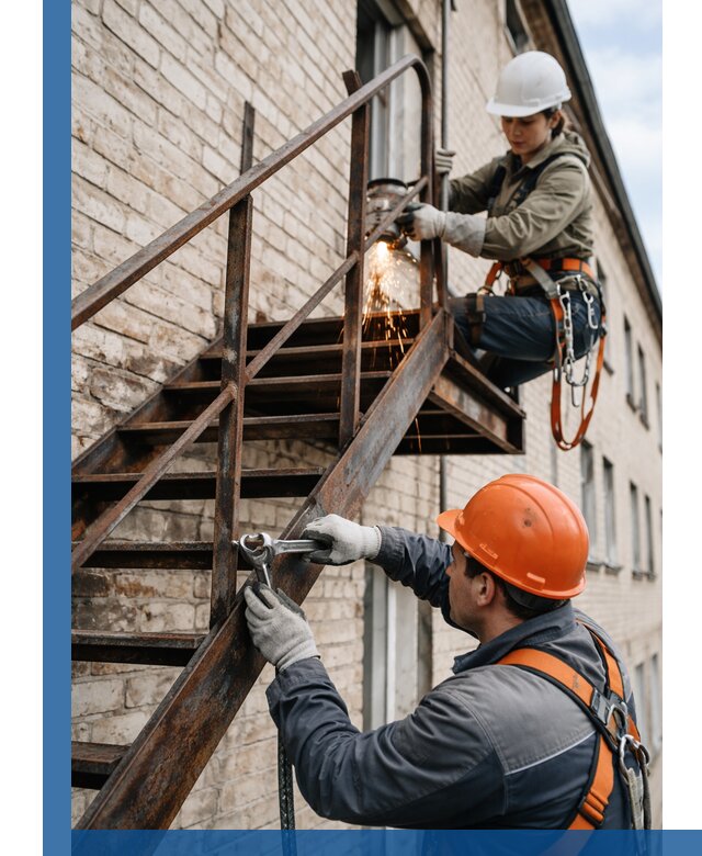 Ремонт и восстановление пожарных лестниц с выездом в Кингисеппе