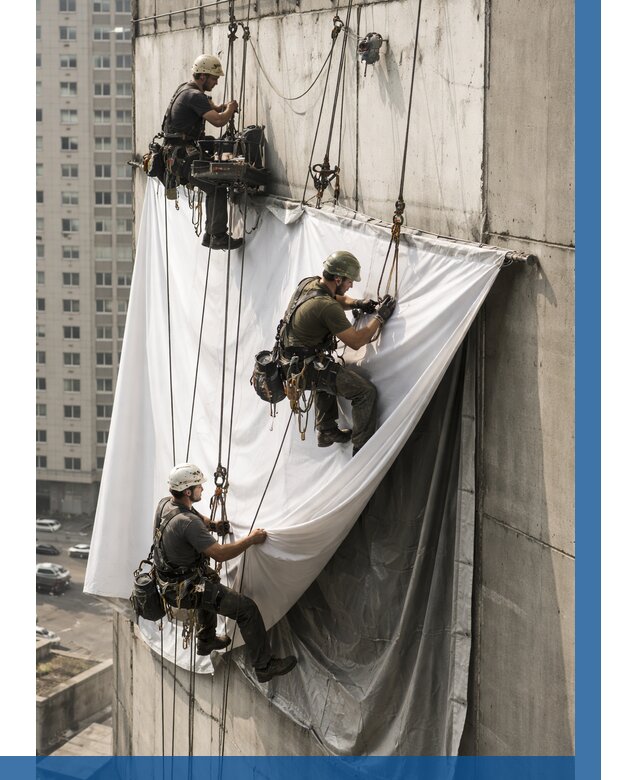 Замена баннерного полотна в Кингисеппе от 6750 р. | ВЫСОТНИК-Кгп—заказать