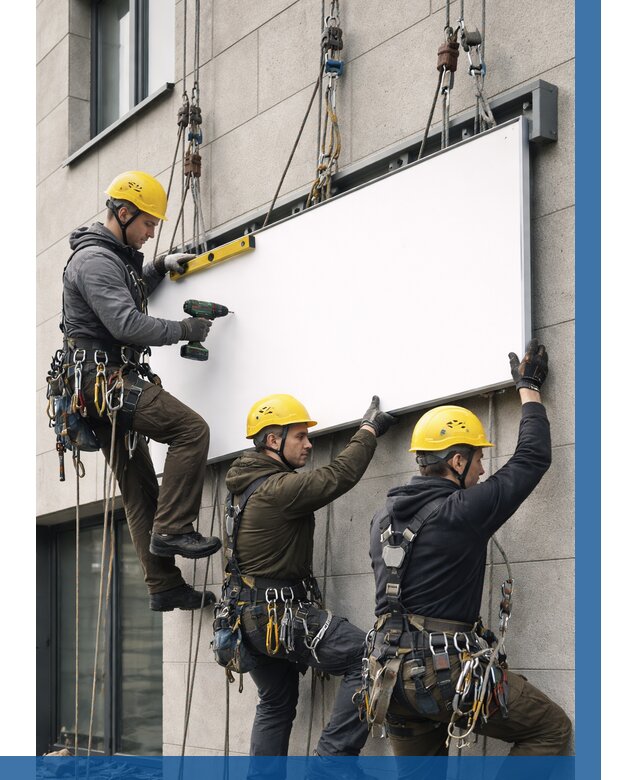 Монтаж рекламной вывески в Кингисеппе от 8307 р. | ВЫСОТНИК-Кгп