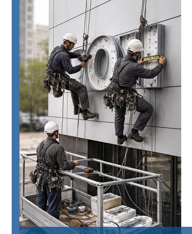 Профессиональный монтаж световых букв в Кингисеппе под ключ