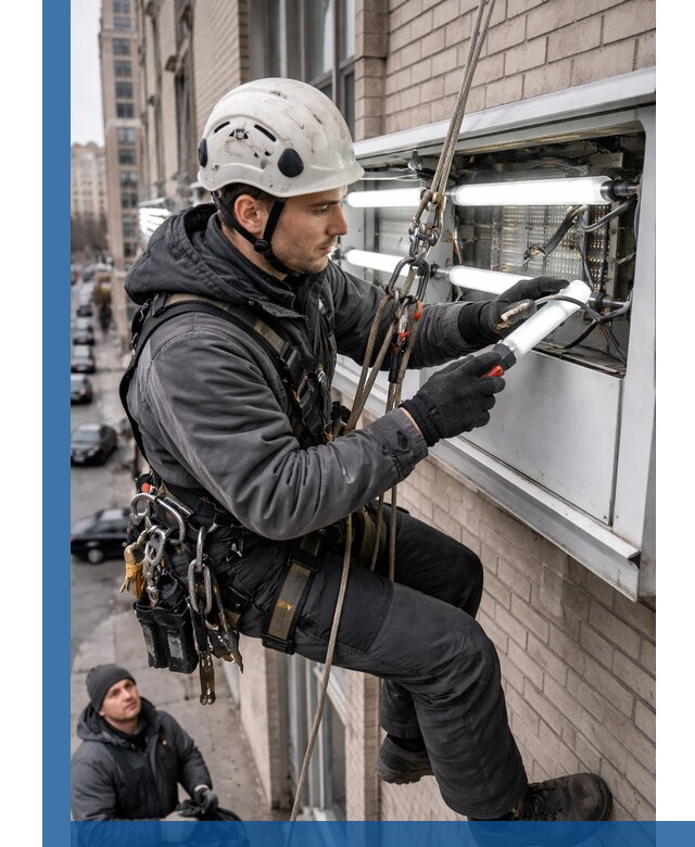 Профессиональная замена ламп в наружной вывеске в Кингисеппе