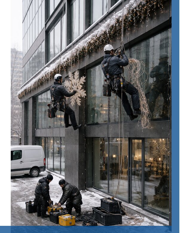 Демонтаж новогоднего оформления в Кингисеппе от 5711 р. | ВЫСОТНИК-Кгп