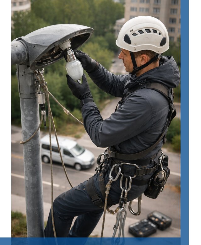 Замена ламп на высоте в Кингисеппе от 2596 р. | ВЫСОТНИК-Кгп