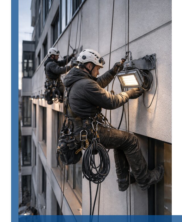 Монтаж фасадного освещения в Кингисеппе установка и подключение