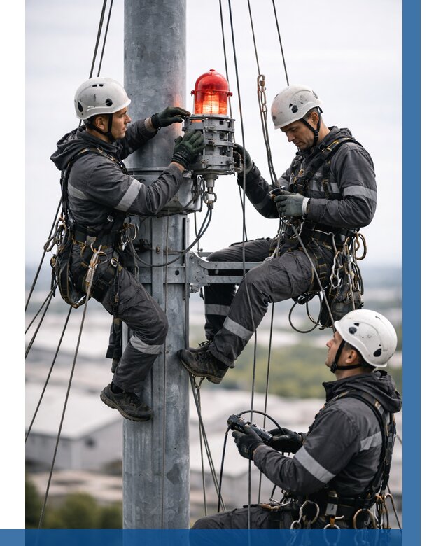 Монтаж заградительных огней в Кингисеппе от 8826 р. | ВЫСОТНИК-Кгп