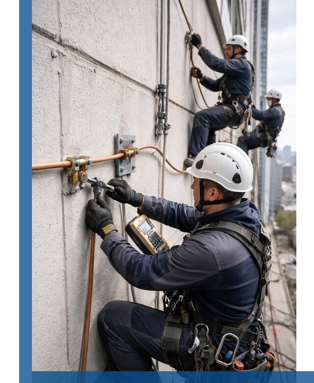 Монтаж системы заземления здания и молниезащиты в Кингисеппе