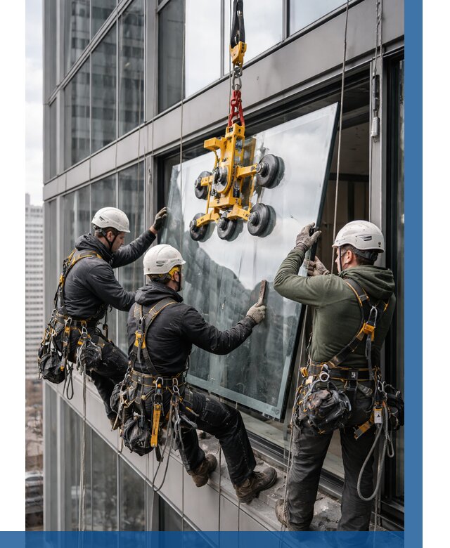 Фасадное остекление зданий под ключ в Кингисеппе от 10384 р. | ВЫСОТНИК-Кгп