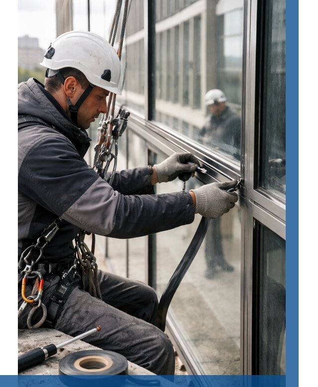 Ремонт витражных конструкций в Кингисеппе от 3634 р. | ВЫСОТНИК-Кгп