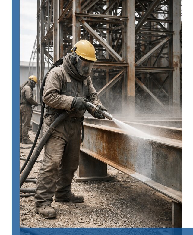 Пескоструйная очистка металлоконструкций в Кингисеппе промышленная