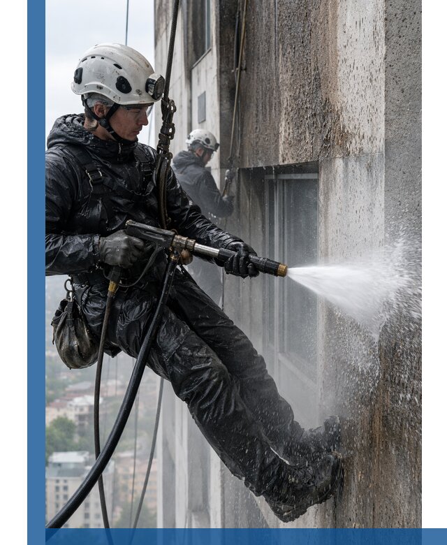 Гидроструйная очистка фасадов и конструкций в Кингисеппе