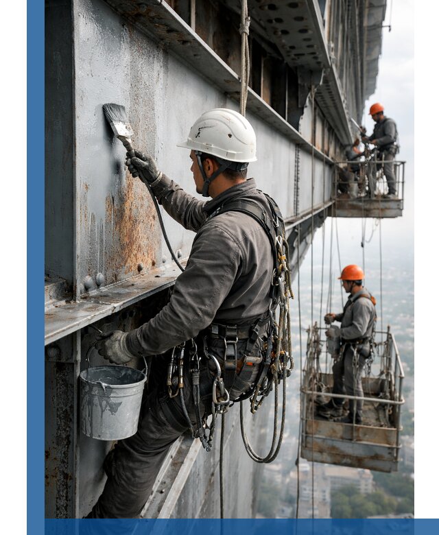 Покраска металлоконструкций на высоте в Кингисеппе профессионально