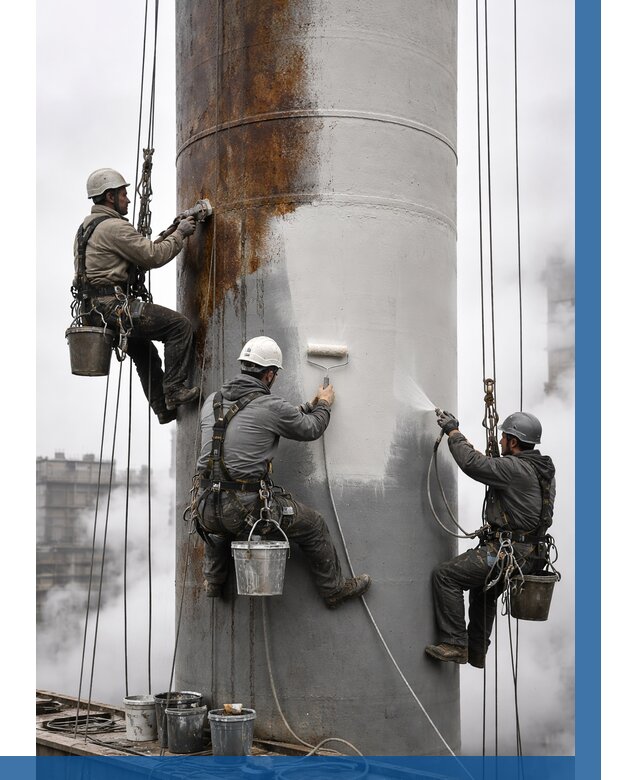 Покраска дымовых труб в Кингисеппе от 8826 р. | ВЫСОТНИК-Кгп