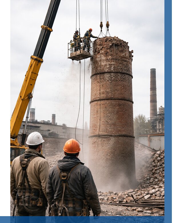 Демонтаж дымовой трубы в Кингисеппе от 93456 р. | ВЫСОТНИК-Кгп, смета