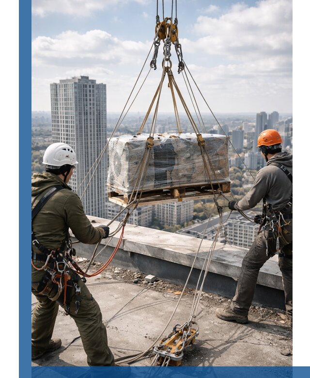 Подъем и монтаж крупногабаритных грузов на крышу в Кингисеппе