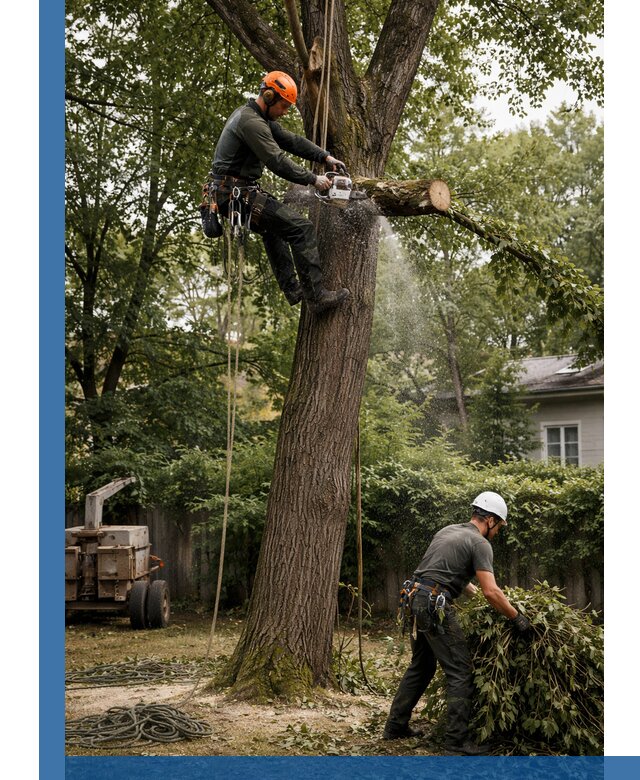 Кронирование деревьев в Кингисеппе, безопасная высотная обрезка