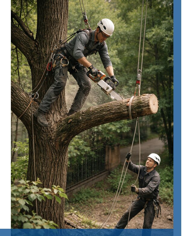 Спил деревьев альпинистами в Кингисеппе от 8307 р. | ВЫСОТНИК-Кгп