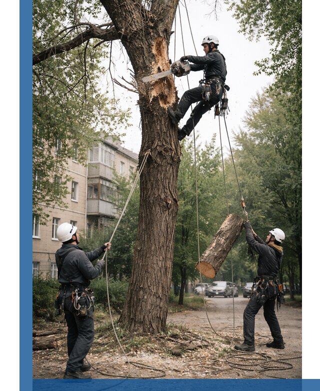 Срочное удаление аварийных деревьев в Кингисеппе с гарантией безопасности