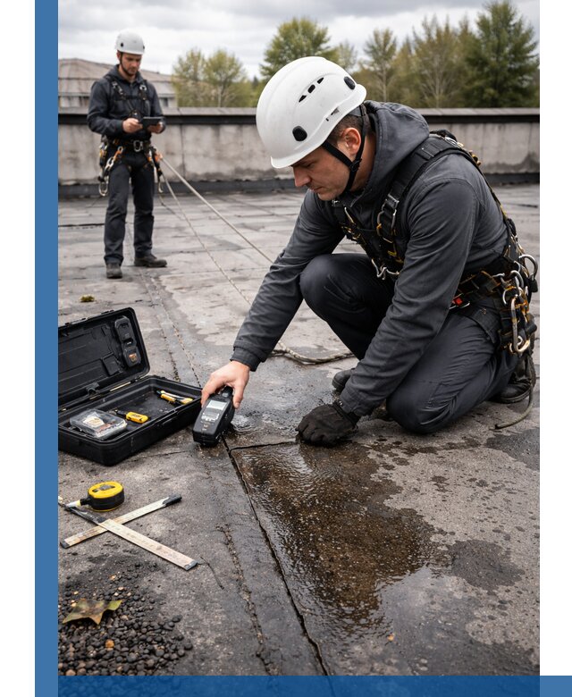 Обследование кровли на протечки и выявление дефектов в Кингисеппе