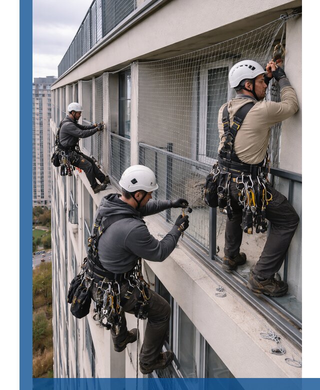 Профессиональный монтаж защитной сетки от птиц в Кингисеппе