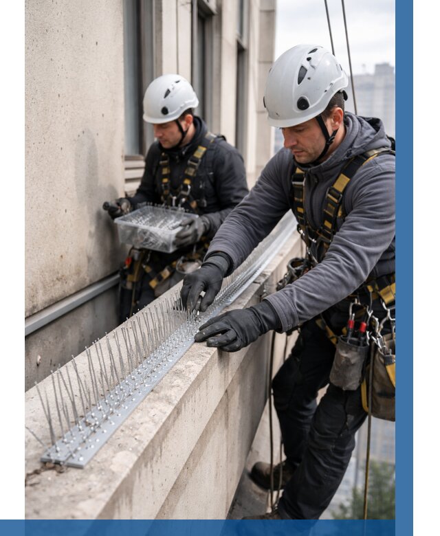 Установка шипов от птиц в Кингисеппе от 883 р. | ВЫСОТНИК-Кгп